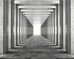 Fototapeta Szary Korytarz 3D