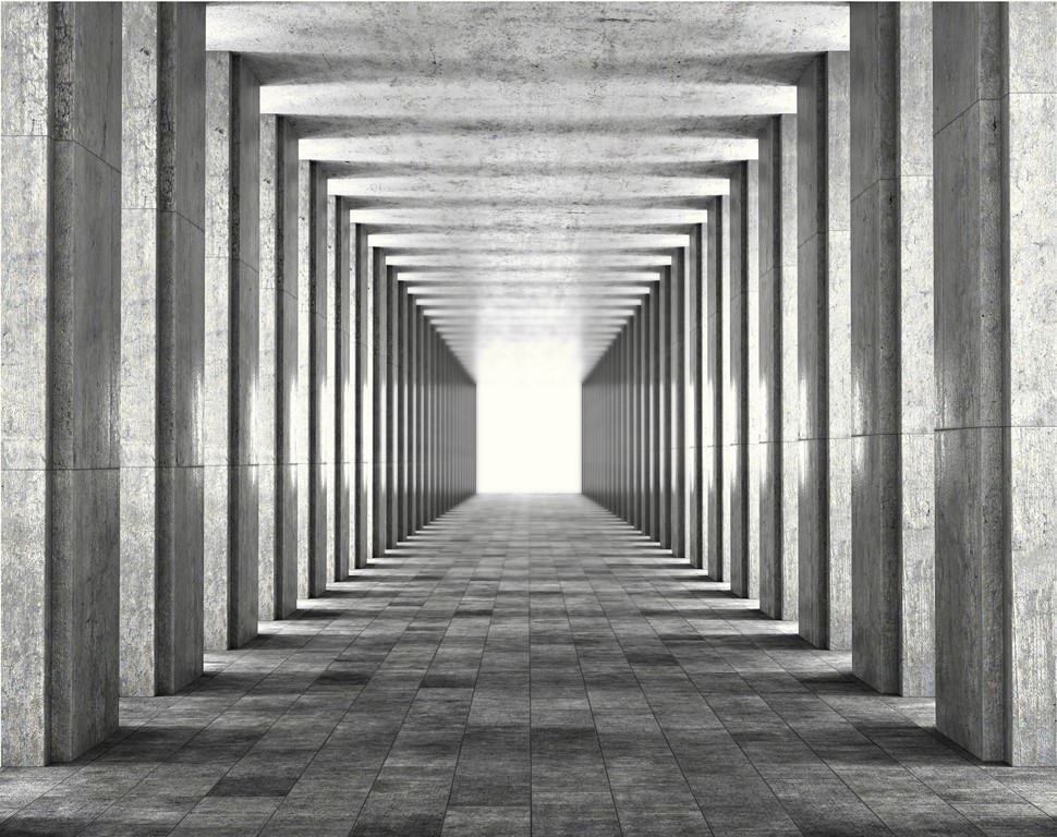 Fototapeta Szary Korytarz 3D