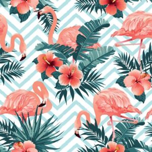 Fototapeta Flamingi i Kwiaty — wzór 3
