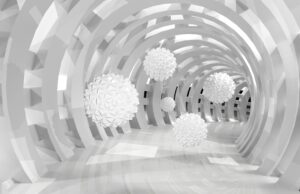 Fototapeta Tunel i Kule 3D