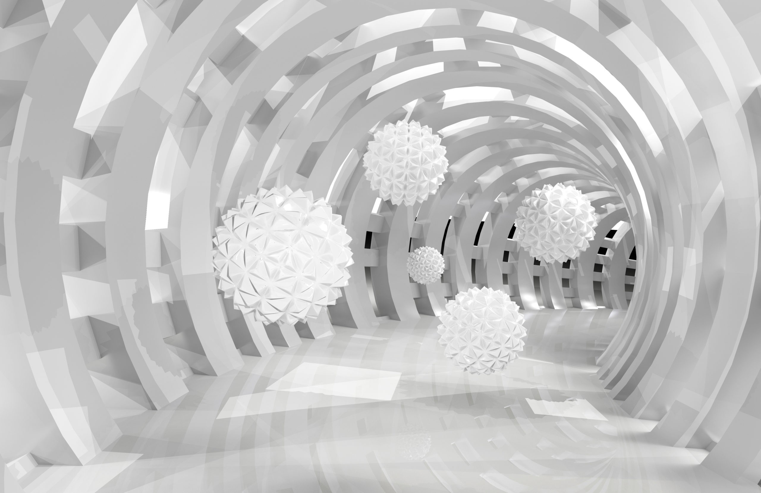 Fototapeta Tunel i Kule 3D