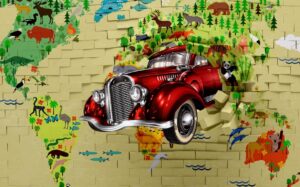 Fototapeta Auto Mapa 3D