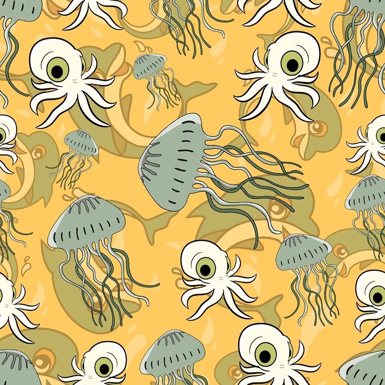 Fototapeta Meduzy- żółty