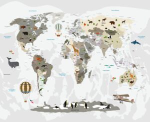 Fototapeta Mapa Świata po polsku