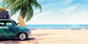 Fototapeta Auto na Plaży