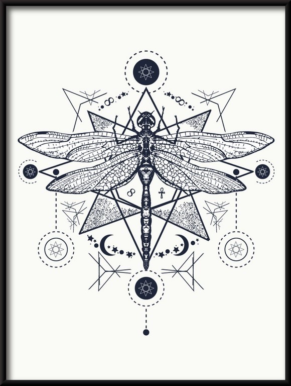 Plakat Geometryczna Ważka