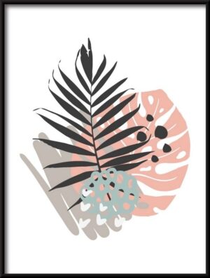 Plakat Ilustracja Liście Tropikalne