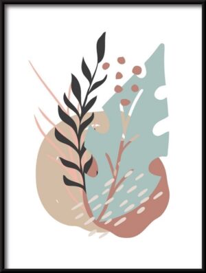 Plakat Ilustracja Liści Tropikalnych — wzór 5802