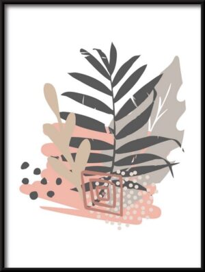 Plakat Ilustracja Liści Tropikalnych — wzór 2