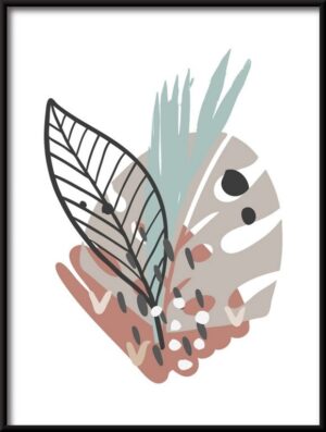 Plakat Ilustracja Liści Tropikalnych — wzór 3