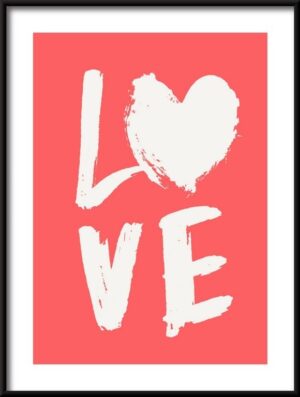 Plakat Love na Różu