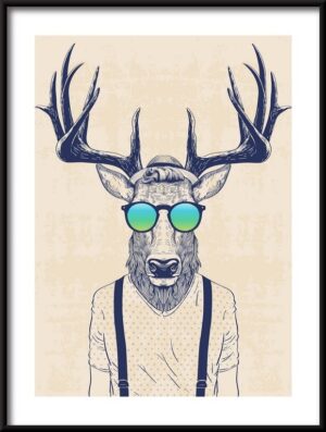 Plakat Jeleń Hipster