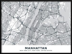 Plakat Mapa Manhattan