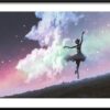 Plakat Balerina na Tle Półksiężyca