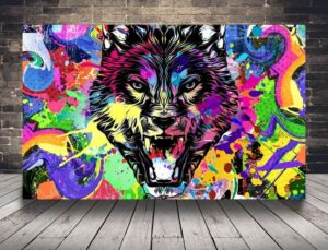 Obraz Wilk Graffiti