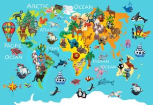 Fototapeta Dziecięca Mapa — wzór 3