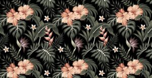 Fototapeta Różowe Hibiskusy — wzór 9310