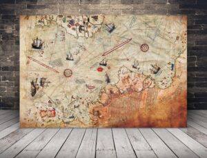 Obraz Mapa ze Statkami