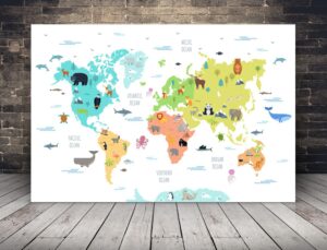 Obraz Mapa Świata Dla Dzieci