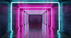 Fototapeta Neonowy Tunel — wzór 34989