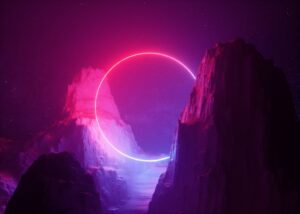 Fototapeta Różowo Niebieski Neon