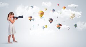 Fototapeta Dziewczynka Obserwująca Balony
