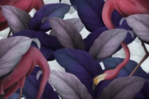 Fototapeta Tropikalne Flamingi — wzór 2