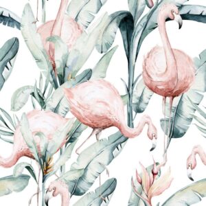 Fototapeta Tropikalne Flamingi — wzór 3