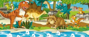 Fototapeta Rysunkowe Dinozaury