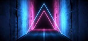 Fototapeta Neonowe Trójkąty Laserowe