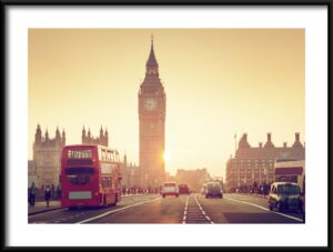 Plakat Big Ben w Słońcu