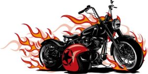 Fototapeta Płonący Motocykl — wzór 41315