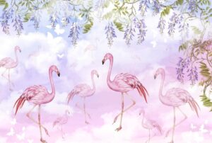 Fototapeta Tropikalne Różowe Flamingami