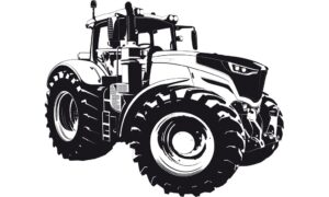 Fototapeta Traktor z Dużymi Kołami