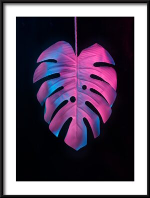 Plakat Neonowy Liść