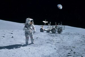 Fototapeta Astronauta i Łazik