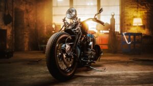 Fototapeta Motocykl w Warsztacie