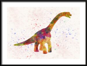 Plakat Wielobarwny Dinozaur