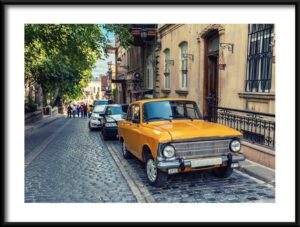 Plakat Auto w Uliczce