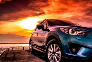Fototapeta Niebieski SUV — wzór 50740