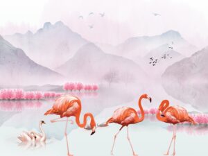 Fototapeta Trzy Flamingi — wzór 51069
