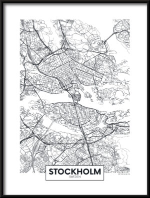 Plakat Mapa Sztokholmu