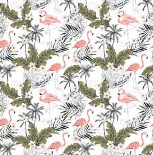 Fototapeta Flamingi w Palmach