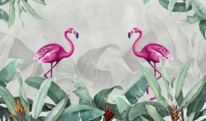 Fototapeta Dwa Flamingi — wzór 2