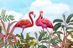 Fototapeta Dwa Flamingi — wzór 3