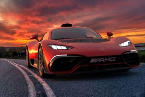 Fototapeta Czerwony Mercedes — wzór 52649