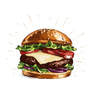 Fototapeta Rysunek Burgera