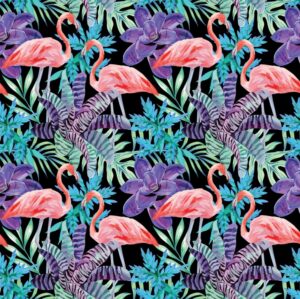 Fototapeta Flamingi w Kwiatach