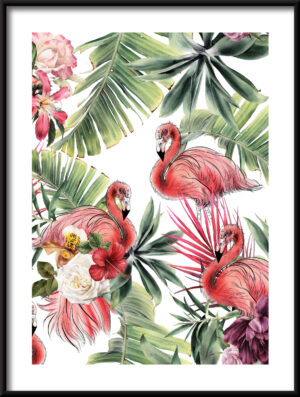 Plakat Trzy Flamingi