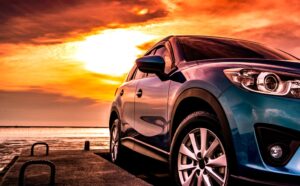 Fototapeta Niebieski SUV — wzór 2